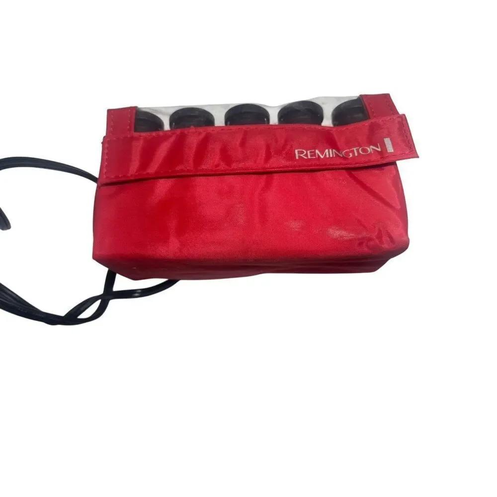 Remington red travel set of heated hair rollers. The set includes black & red ro